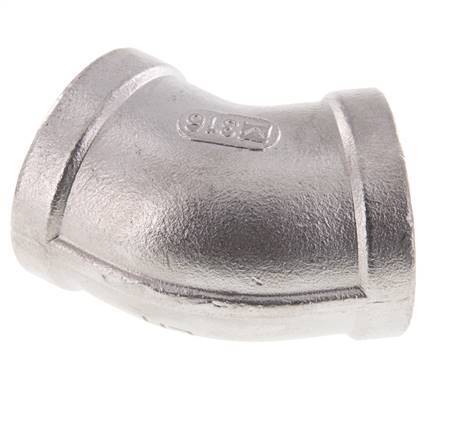 Rp 1'' Codo de acero inoxidable de 45 grados 16 Bar