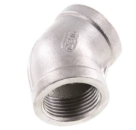 Rp 1'' Codo de acero inoxidable de 45 grados 16 Bar