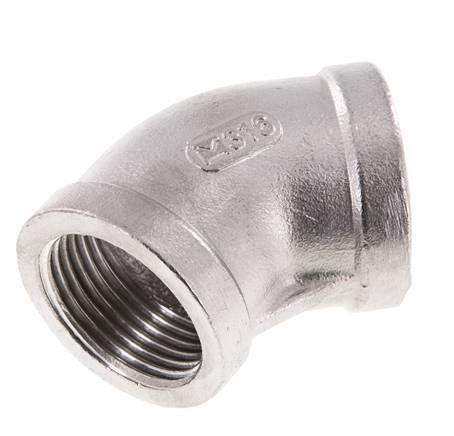 Rp 1'' Codo de acero inoxidable de 45 grados 16 Bar