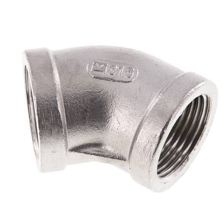 Rp 1'' Codo de acero inoxidable de 45 grados 16 Bar
