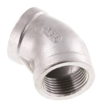 Rp 1'' Codo de acero inoxidable de 45 grados 16 Bar