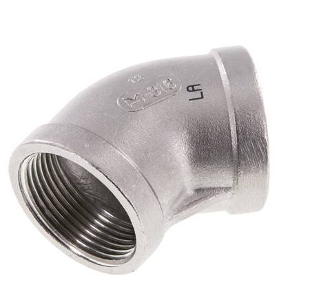 Rp 1 1/4'' Codo de 45 grados de acero inoxidable 16 Bar