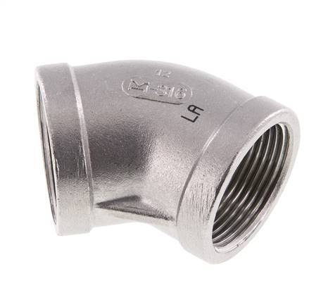 Rp 1 1/4'' Codo de 45 grados de acero inoxidable 16 Bar