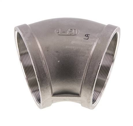 Rp 4'' Codo de acero inoxidable de 45 grados 16 Bar