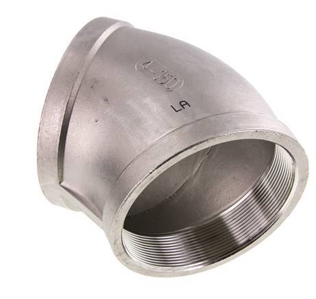 Rp 4'' Codo de acero inoxidable de 45 grados 16 Bar