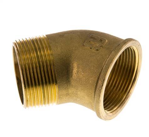 Rp 1 1/2'' x R 1 1/2'' F/M Brass 45 deg Elbow Fitting 16 Bar
