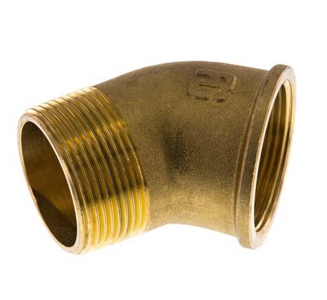 Rp 1 1/2'' x R 1 1/2'' F/M Brass 45 deg Elbow Fitting 16 Bar