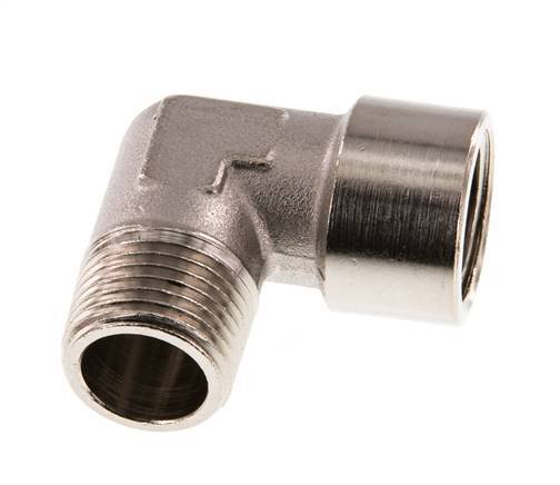 G 1/2'' x R 1/2'' F/M Codo de 90 grados de latón niquelado 16 Bar