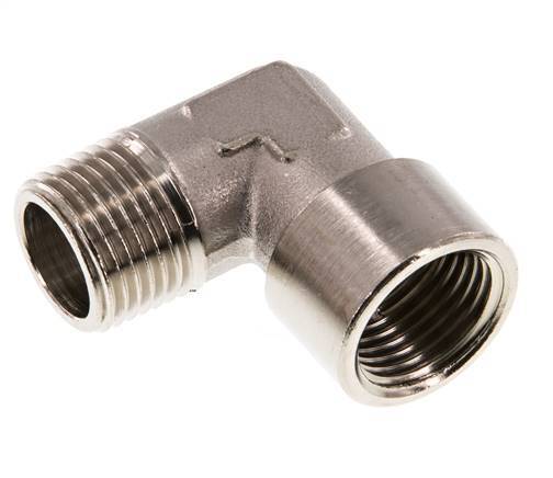 G 1/2'' x R 1/2'' F/M Codo de 90 grados de latón niquelado 16 Bar