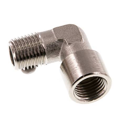 G 1/4'' x R 1/4'' F/M Nickel plated Brass 90 deg Elbow Fitting 16 Bar [2 Pieces]