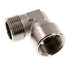 G 1'' x R 1'' F/M Codo de 90 grados de latón niquelado 16 Bar