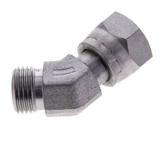 UN 11/16''-16 x UN 11/16''-16 F/M Codo de acero galvanizado de 45 grados ORFS 630 Bar - Hidráulico