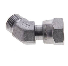 UN 11/16''-16 x UN 11/16''-16 F/M Codo de acero galvanizado de 45 grados ORFS 630 Bar - Hidráulico