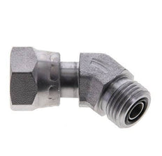 UN 11/16''-16 x UN 11/16''-16 F/M Codo de acero galvanizado de 45 grados ORFS 630 Bar - Hidráulico