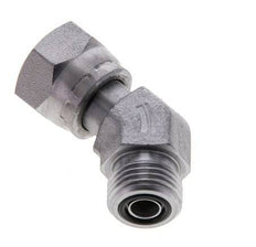UN 11/16''-16 x UN 11/16''-16 F/M Codo de acero galvanizado de 45 grados ORFS 630 Bar - Hidráulico
