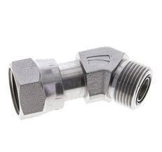 Codo de 45 grados de acero galvanizado UNS 1''-14 x UNS 1''-14 ORFS 400 Bar - Hidráulico