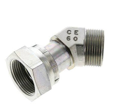 UN 1-7/16''-12 x UN 1-7/16''-12 F/M Codo de acero galvanizado de 45 grados ORFS 400 Bar - Hidráulico