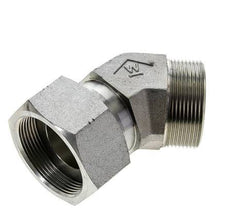 UN 2''-12 x UN 2''-12 F/M Codo de acero galvanizado de 45 grados ORFS 250 Bar - Hidráulico