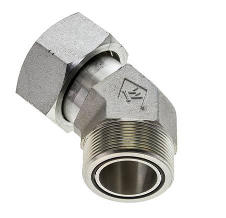 UN 2''-12 x UN 2''-12 F/M Codo de acero galvanizado de 45 grados ORFS 250 Bar - Hidráulico