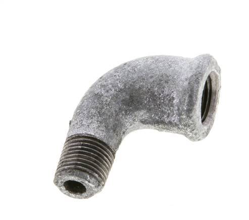 Rp 1/8'' x R 1/8'' F/M Zinc plated Cast iron 90 deg Elbow Fitting 25 Bar [2 Pieces]