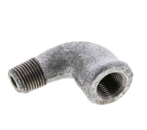 Rp 1/8'' x R 1/8'' F/M Zinc plated Cast iron 90 deg Elbow Fitting 25 Bar [2 Pieces]
