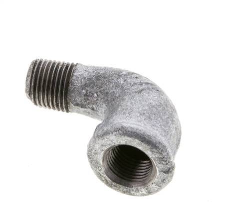 Rp 1/8'' x R 1/8'' F/M Zinc plated Cast iron 90 deg Elbow Fitting 25 Bar [2 Pieces]