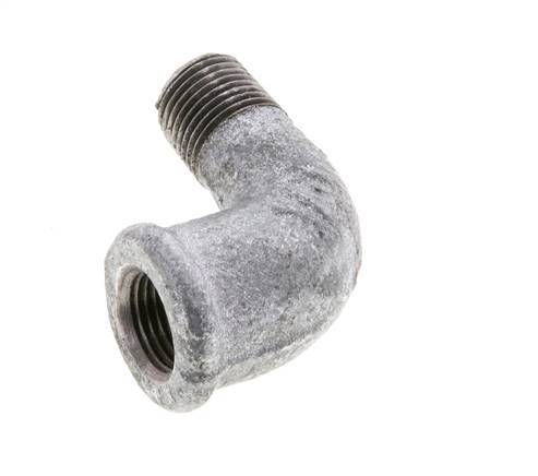Rp 1/8'' x R 1/8'' F/M Zinc plated Cast iron 90 deg Elbow Fitting 25 Bar [2 Pieces]