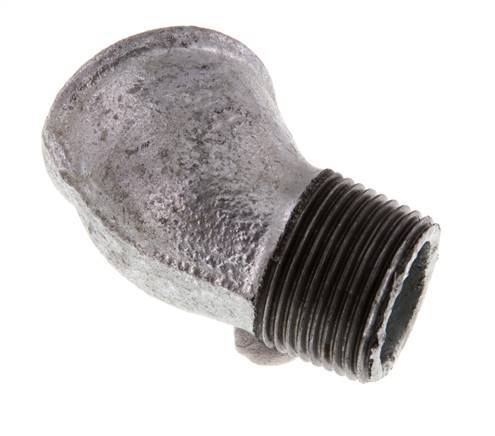 Rp 3/4'' x R 3/4'' F/M Zinc plated Cast iron 45 deg Elbow Fitting 25 Bar [2 Pieces]
