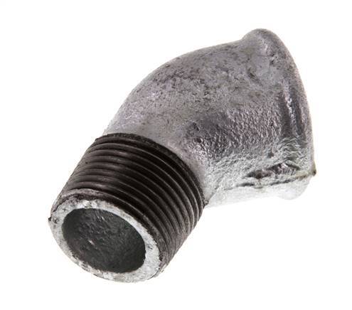 Rp 3/4'' x R 3/4'' F/M Zinc plated Cast iron 45 deg Elbow Fitting 25 Bar [2 Pieces]