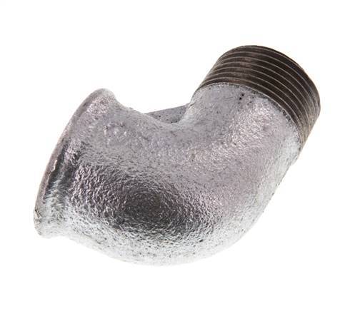 Rp 1'' x R 1'' F/M Zinc plated Cast iron 90 deg Elbow Fitting 25 Bar [2 Pieces]