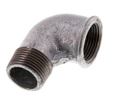 Rp 1'' x R 1'' F/M Zinc plated Cast iron 90 deg Elbow Fitting 25 Bar [2 Pieces]