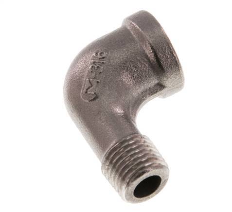 Rp 1/4'' x R 1/4'' F/M Stainless steel 90 deg Elbow Fitting 16 Bar [2 Pieces]