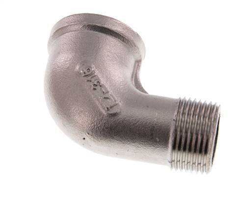 Rp 3/4'' x R 3/4'' F/M Codo de 90 grados de acero inoxidable 16 Bar