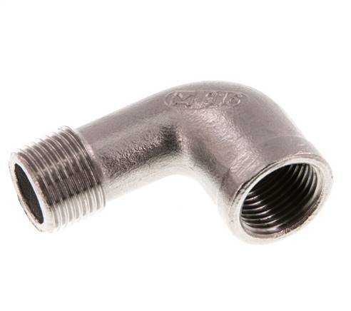 Rp 3/8'' x R 3/8'' F/M Stainless steel 90 deg Elbow Fitting 10 Bar [2 Pieces]
