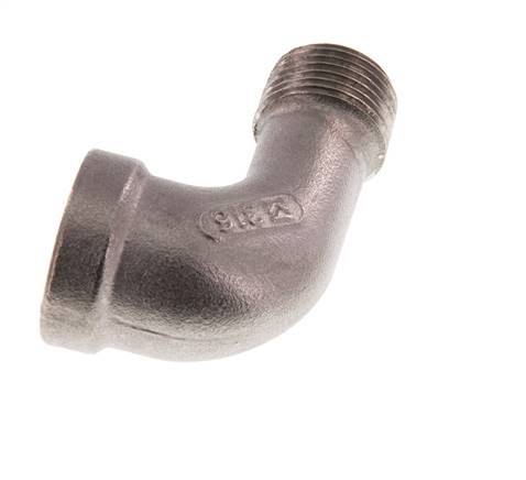 Rp 3/8'' x R 3/8'' F/M Stainless steel 90 deg Elbow Fitting 16 Bar [2 Pieces]