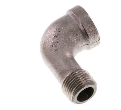 Rp 3/8'' x R 3/8'' F/M Stainless steel 90 deg Elbow Fitting 16 Bar [2 Pieces]