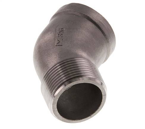 Rp 1 1/4'' x R 1 1/4'' F/M Stainless steel 45 deg Elbow Fitting 16 Bar