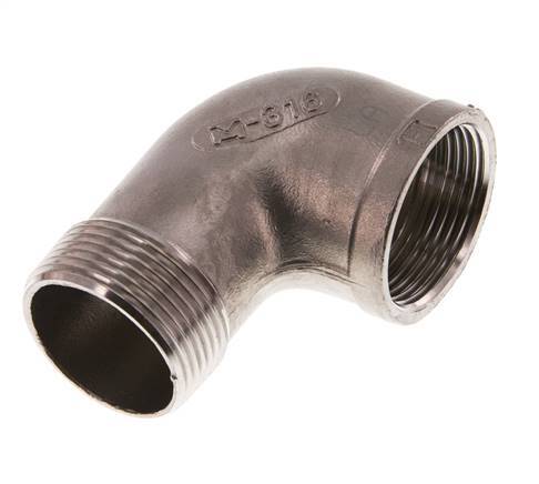 Rp 1 1/4'' x R 1 1/4'' F/M Codo de 90 grados de acero inoxidable 10 Bar