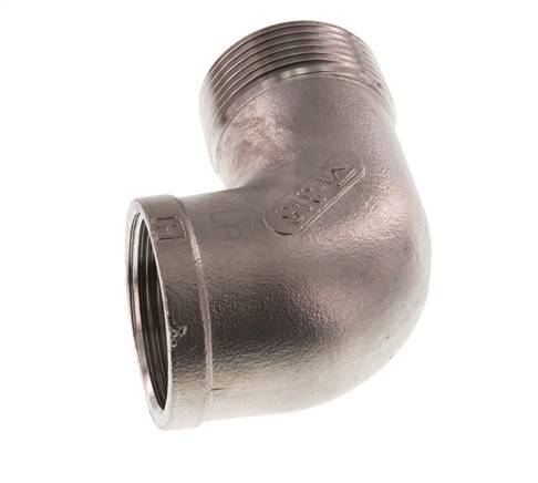 Rp 1 1/4'' x R 1 1/4'' F/M Codo de 90 grados de acero inoxidable 10 Bar