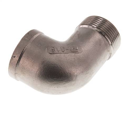 Rp 1 1/4'' x R 1 1/4'' F/M Codo de 90 grados de acero inoxidable 10 Bar