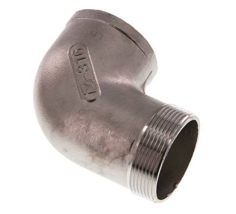 Rp 2'' x R 2'' F/M Codo de 90 grados de acero inoxidable 10 Bar