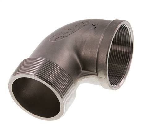 Rp 2 1/2'' x R 2 1/2'' F/M Codo de 90 grados de acero inoxidable 16 Bar