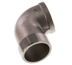 Rp 2 1/2'' x R 2 1/2'' F/M Codo de 90 grados de acero inoxidable 16 Bar
