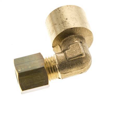 G 1/4'' x 6mm Codo de latón de 90 grados de compresión 150 Bar DIN EN 1254-2
