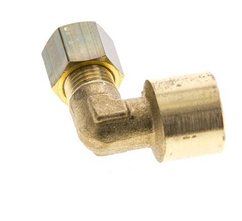 G 1/4'' x 6mm Codo de latón de 90 grados de compresión 150 Bar DIN EN 1254-2