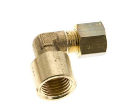 G 1/4'' x 6mm Codo de latón de 90 grados de compresión 150 Bar DIN EN 1254-2
