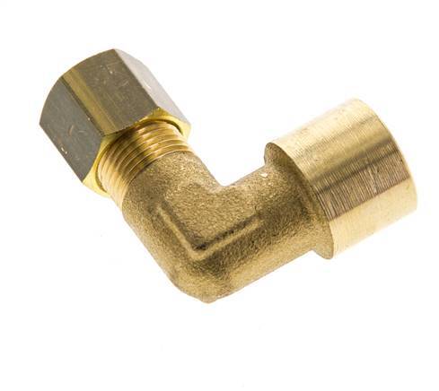 G 1/4'' x 8mm Codo de latón de 90 grados de compresión 135 Bar DIN EN 1254-2