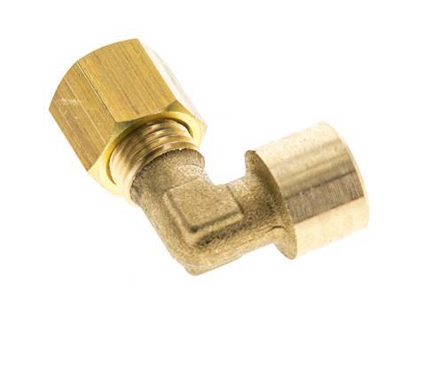 G 1/8'' x 6mm Brass 90 deg Elbow Compression Fitting 150 Bar DIN EN 1254-2 [2 Pieces]
