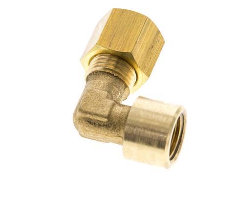 G 1/8'' x 6mm Brass 90 deg Elbow Compression Fitting 150 Bar DIN EN 1254-2 [2 Pieces]