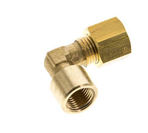 G 1/8'' x 6mm Brass 90 deg Elbow Compression Fitting 150 Bar DIN EN 1254-2 [2 Pieces]